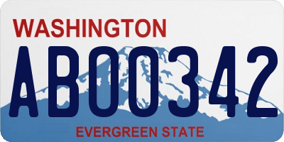 WA license plate ABO0342