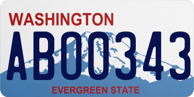 WA license plate ABO0343