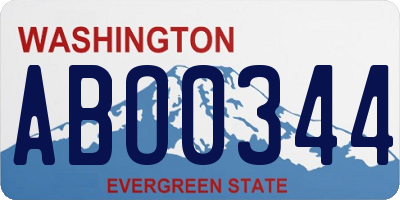 WA license plate ABO0344