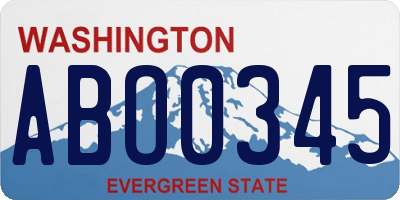 WA license plate ABO0345