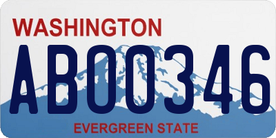 WA license plate ABO0346