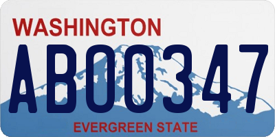 WA license plate ABO0347