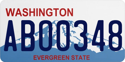 WA license plate ABO0348