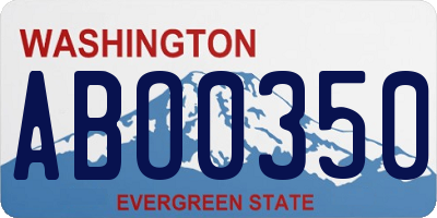 WA license plate ABO0350