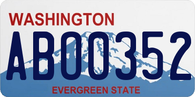 WA license plate ABO0352