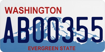 WA license plate ABO0355