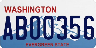 WA license plate ABO0356