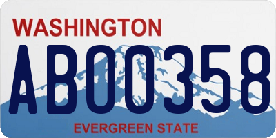 WA license plate ABO0358