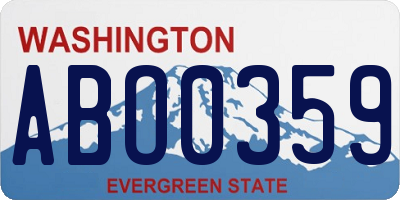 WA license plate ABO0359