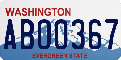 WA license plate ABO0367