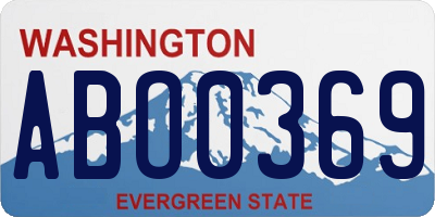 WA license plate ABO0369
