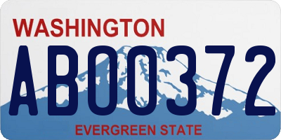 WA license plate ABO0372