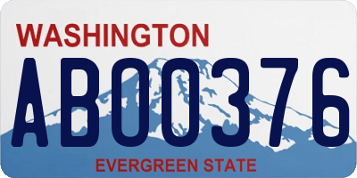WA license plate ABO0376