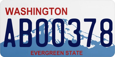 WA license plate ABO0378