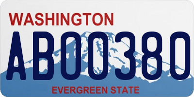 WA license plate ABO0380