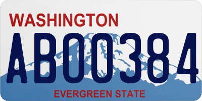 WA license plate ABO0384