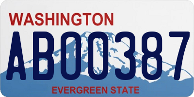 WA license plate ABO0387