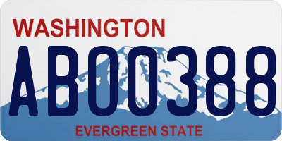 WA license plate ABO0388