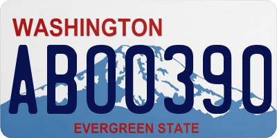 WA license plate ABO0390