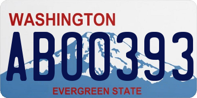 WA license plate ABO0393