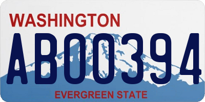 WA license plate ABO0394