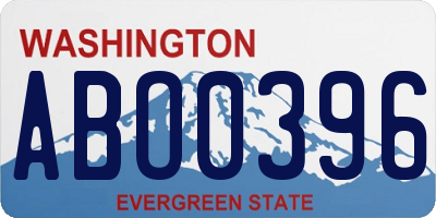 WA license plate ABO0396