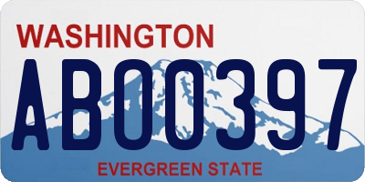 WA license plate ABO0397