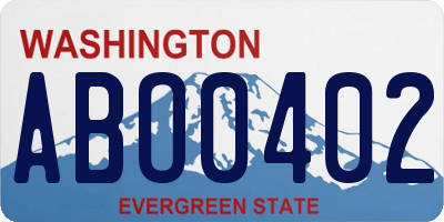 WA license plate ABO0402