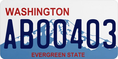 WA license plate ABO0403