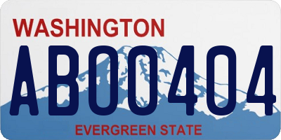 WA license plate ABO0404