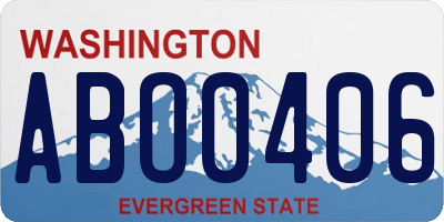 WA license plate ABO0406
