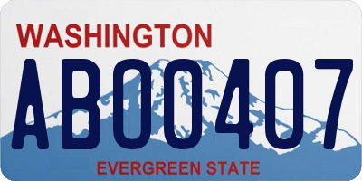 WA license plate ABO0407