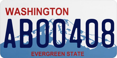 WA license plate ABO0408