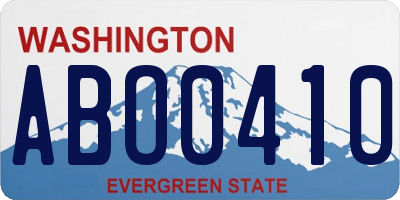 WA license plate ABO0410