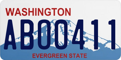 WA license plate ABO0411