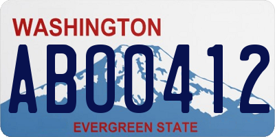 WA license plate ABO0412