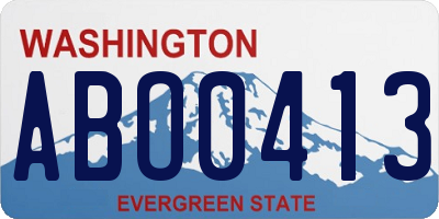 WA license plate ABO0413
