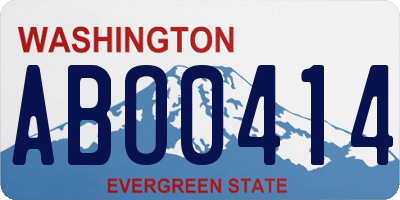 WA license plate ABO0414