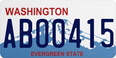 WA license plate ABO0415