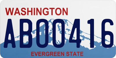 WA license plate ABO0416