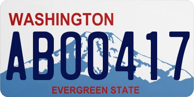 WA license plate ABO0417