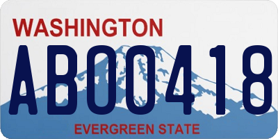 WA license plate ABO0418