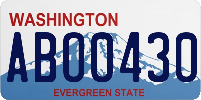 WA license plate ABO0430