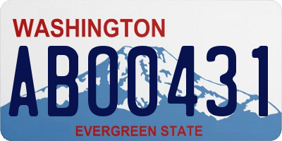 WA license plate ABO0431