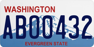 WA license plate ABO0432