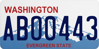 WA license plate ABO0443