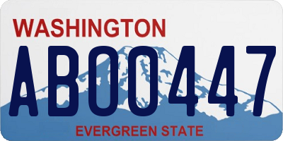 WA license plate ABO0447