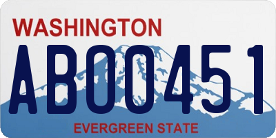 WA license plate ABO0451