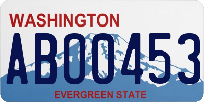 WA license plate ABO0453