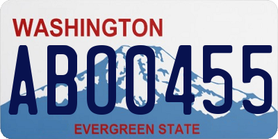 WA license plate ABO0455